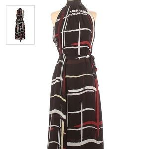 Reiss high neck open back dress